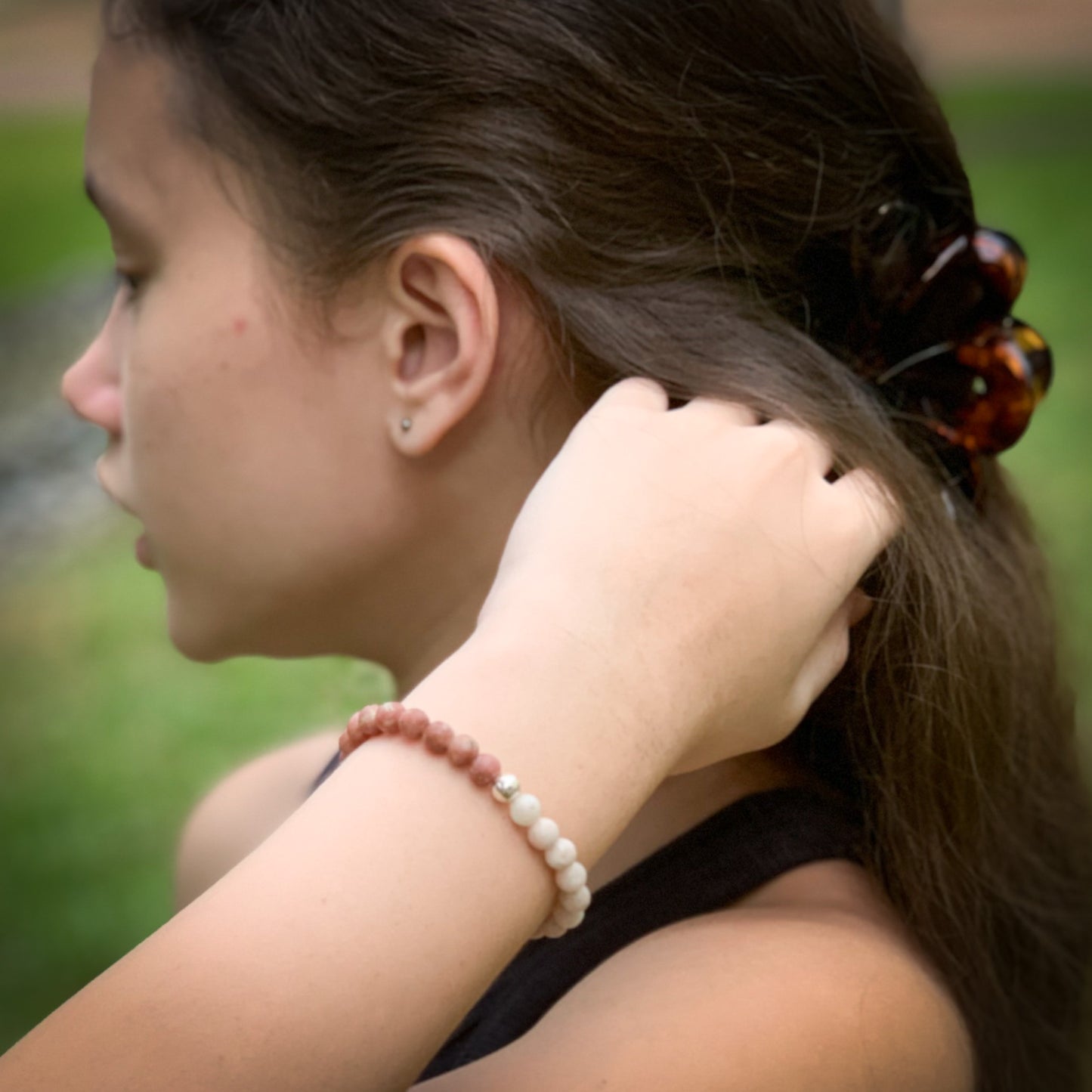 Cherry Blossom Jasper Ombre bracelet