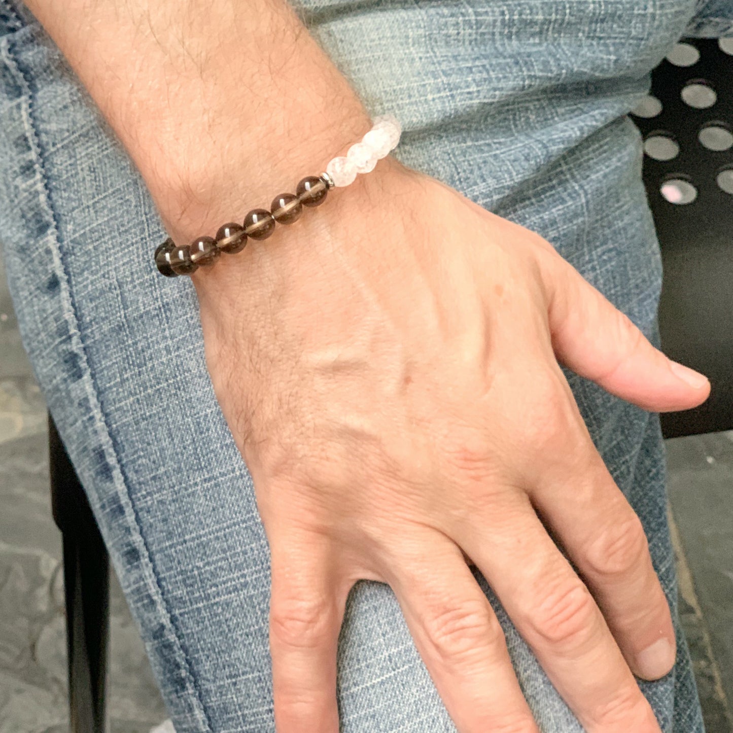 Smoky Quartz & Crackle Quartz bracelet