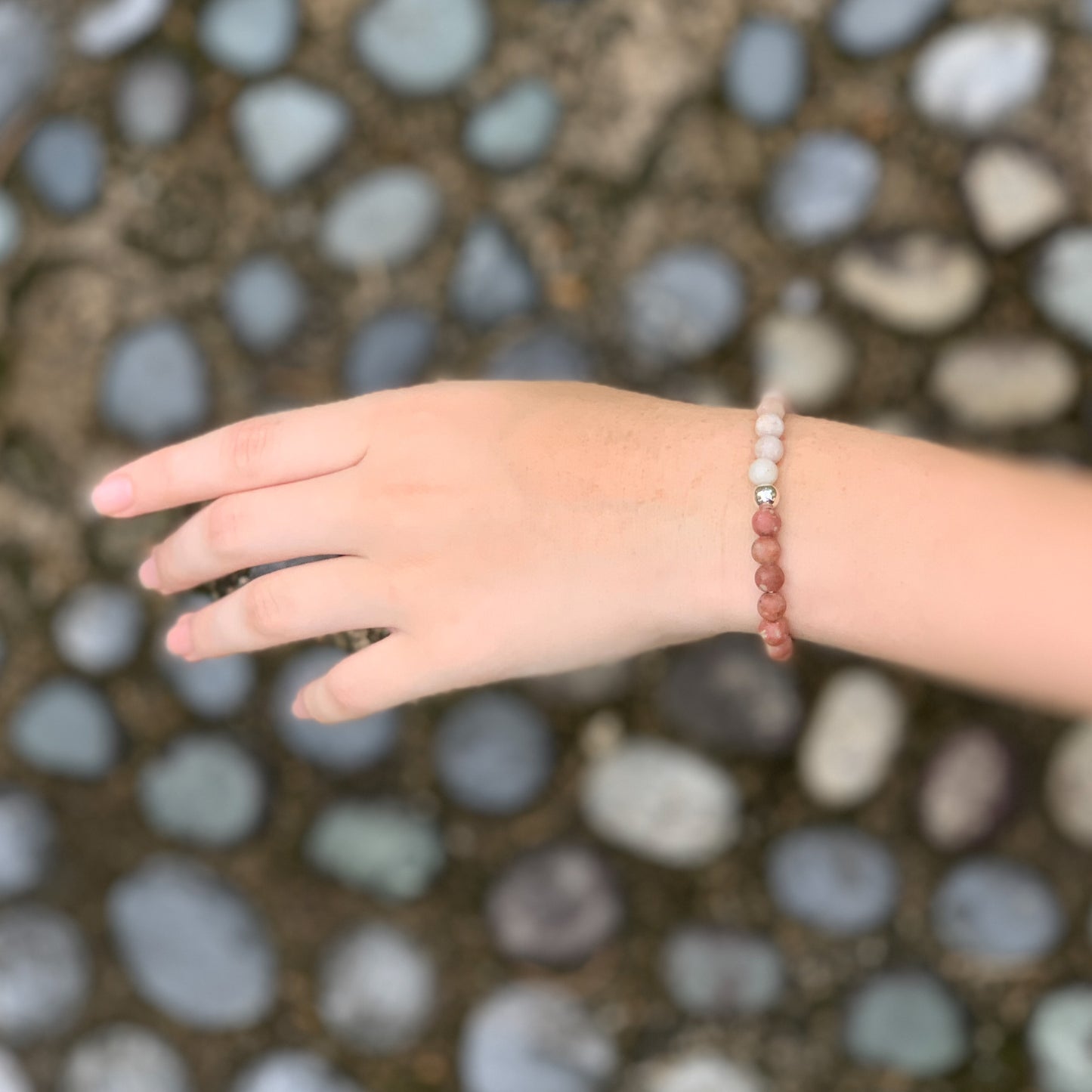 Cherry Blossom Jasper Ombre bracelet