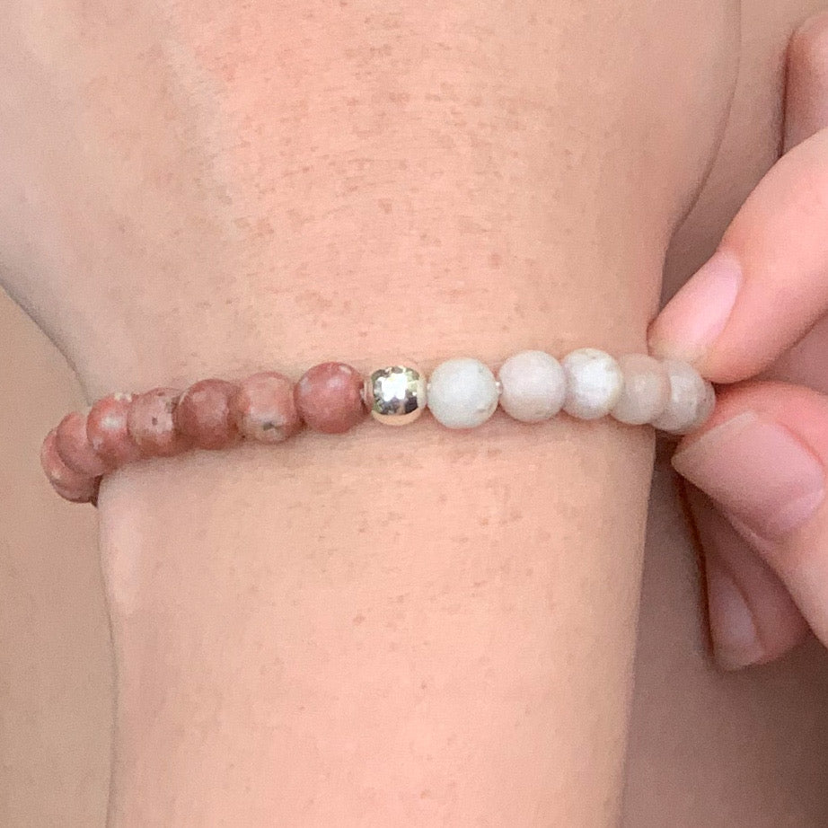 Cherry Blossom Jasper Ombre bracelet