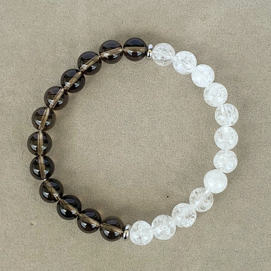 Smoky Quartz & Crackle Quartz bracelet